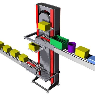 Vertical photo of conveyor lift